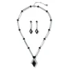 American Deco Pendant Necklace And Long Pendant Earrings Set