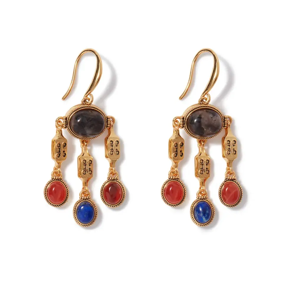Ancient Gems Chandelier Earrings