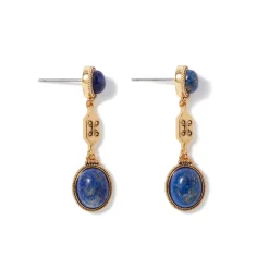 Ancient Gems Triple-Drop Lapis Earrings