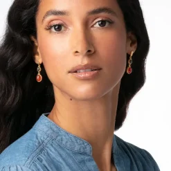 Ancient Gems Two-Tone Drop Earrings