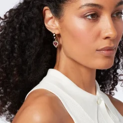 Atef Crown Huggie Charm Earrings