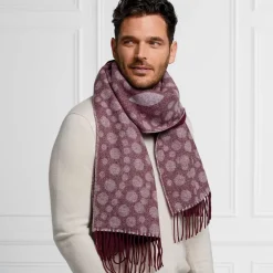 Basket-Weave Pattern Reversible Wool Scarf