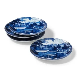Blue & White American River View Salad Plate Set