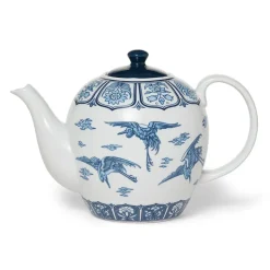 Blue & White Cranes Teapot
