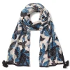 Blue & White Stylized Birds Oversize Oblong Scarf