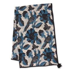 Blue & White Stylized Birds Oversize Oblong Scarf