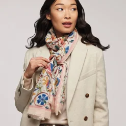 British Flowering Vines Embroidered Oblong Scarf