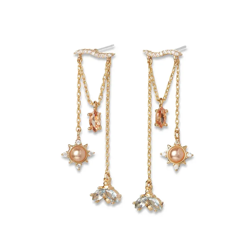 British Tree Of Life Chandelier Earrings With Charms