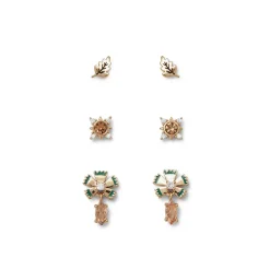 British Tree Of Life Flora And Stars Stud Earring Set