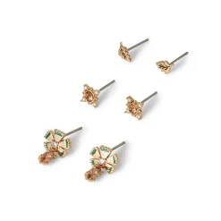 British Tree Of Life Flora And Stars Stud Earring Set