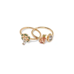 British Tree Of Life Fruit And Flower Ring Set