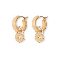 British Tree Of Life Small Hoop Earrings With Charms