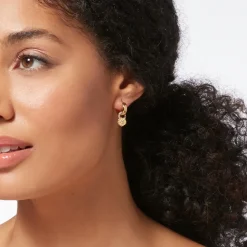 British Tree Of Life Small Hoop Earrings With Charms