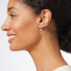 British Tree Of Life Triple-Drop Mismatched Earrings