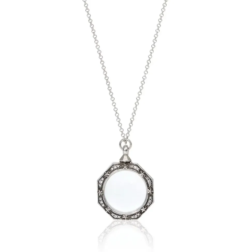 Celestial Octagonal Magnifier Pendant Necklace