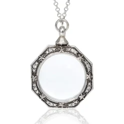 Celestial Octagonal Magnifier Pendant Necklace