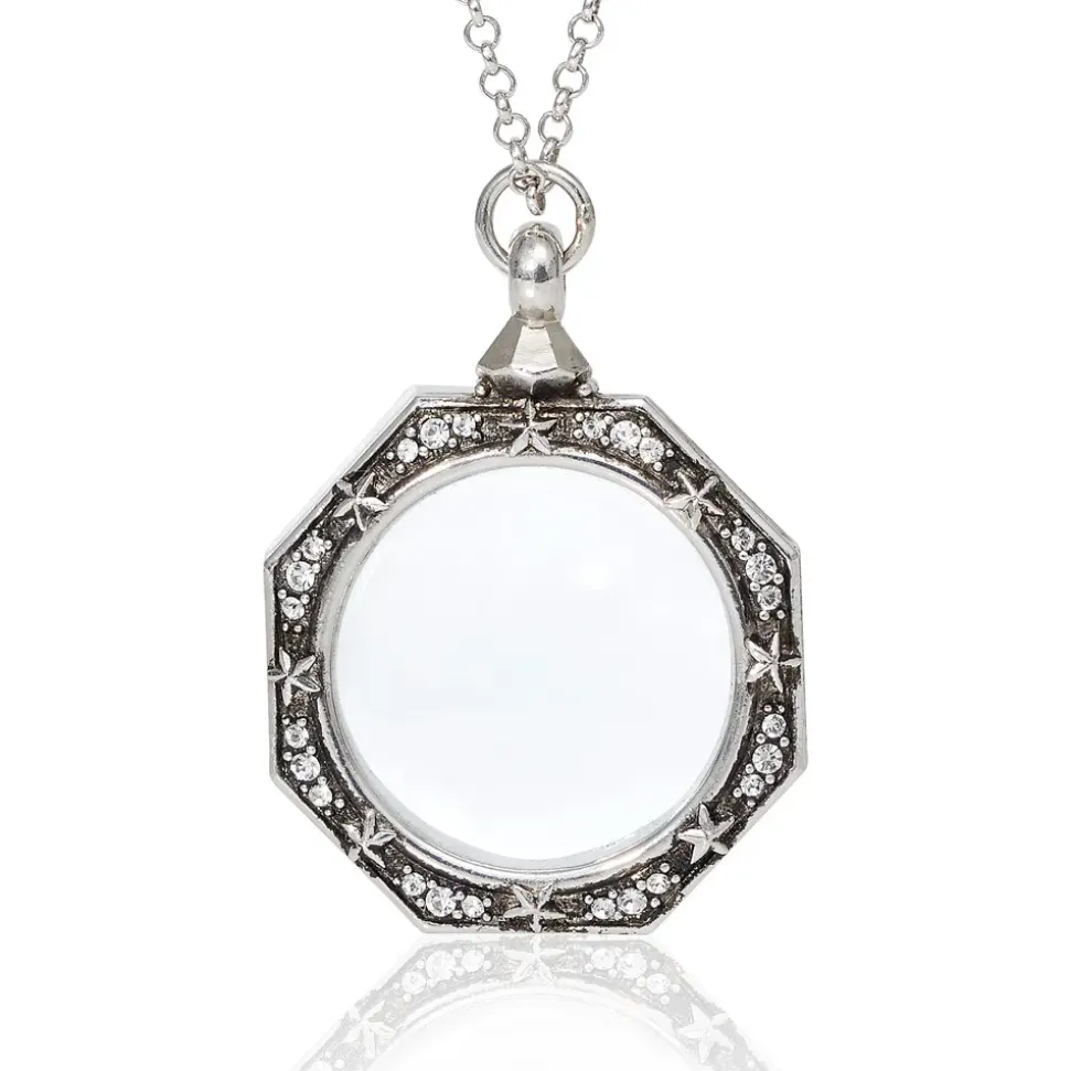 Celestial Octagonal Magnifier Pendant Necklace
