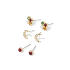 Celestial Symbols Stellar Stud Earrings Set
