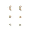 Celestial Symbols Stud Earrings Set