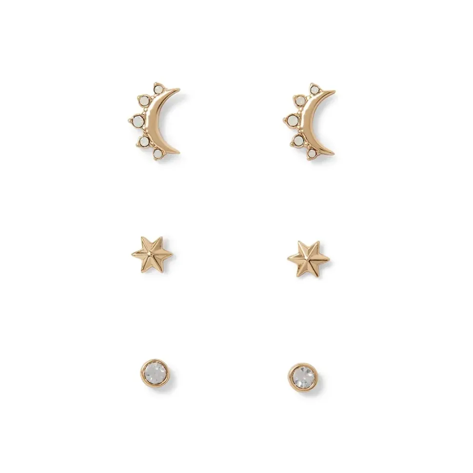 Celestial Symbols Stud Earrings Set