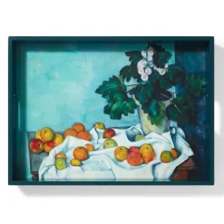 Cezanne Apples And Primroses Rectangular Lacquer Tray
