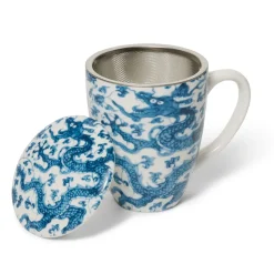 Chinese Dragon Covered Mug With Tea Infuser