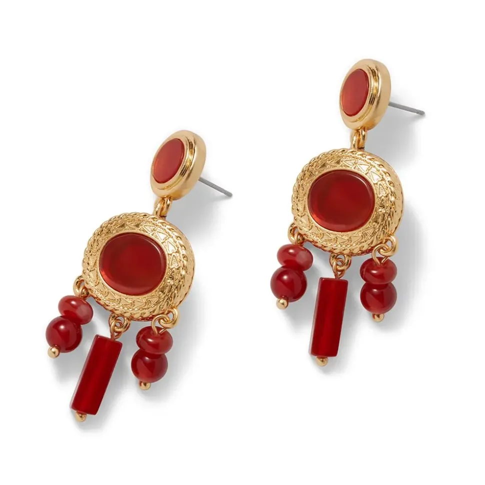 Classical Carnelian Chandelier Earrings