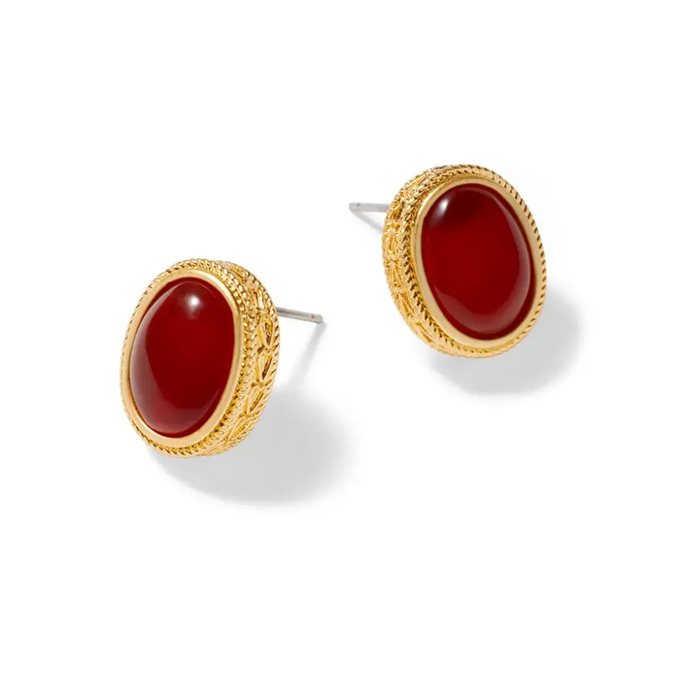 Classical Carnelian Stud Earrings