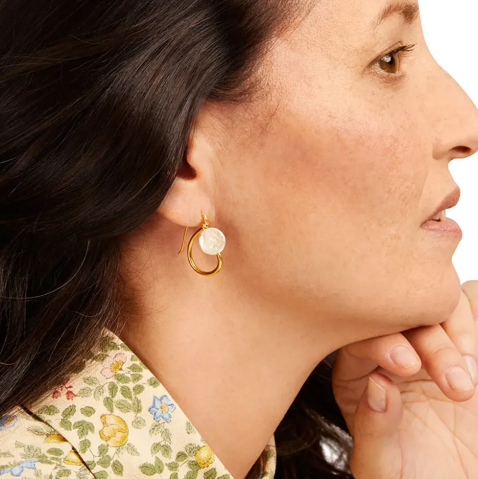 Coin Pearl Earrings