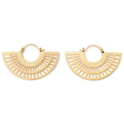 Crescent Cutout Hoop Earrings