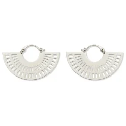 Crescent Cutout Hoop Earrings