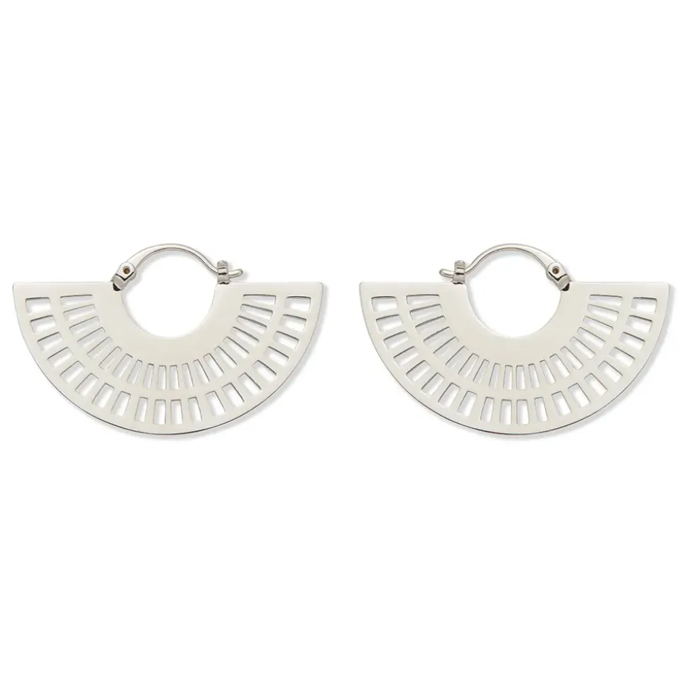 Crescent Cutout Hoop Earrings