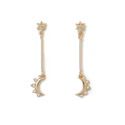 Crescent Moon Drop Earrings