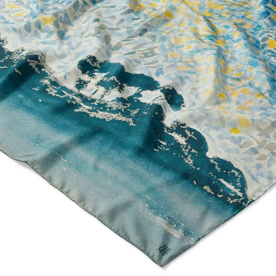 Cross Landscape With Stars Square Silk Scarf