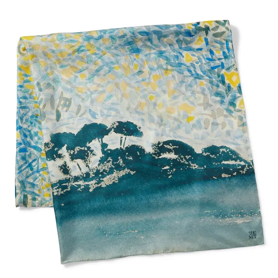 Cross Landscape With Stars Square Silk Scarf