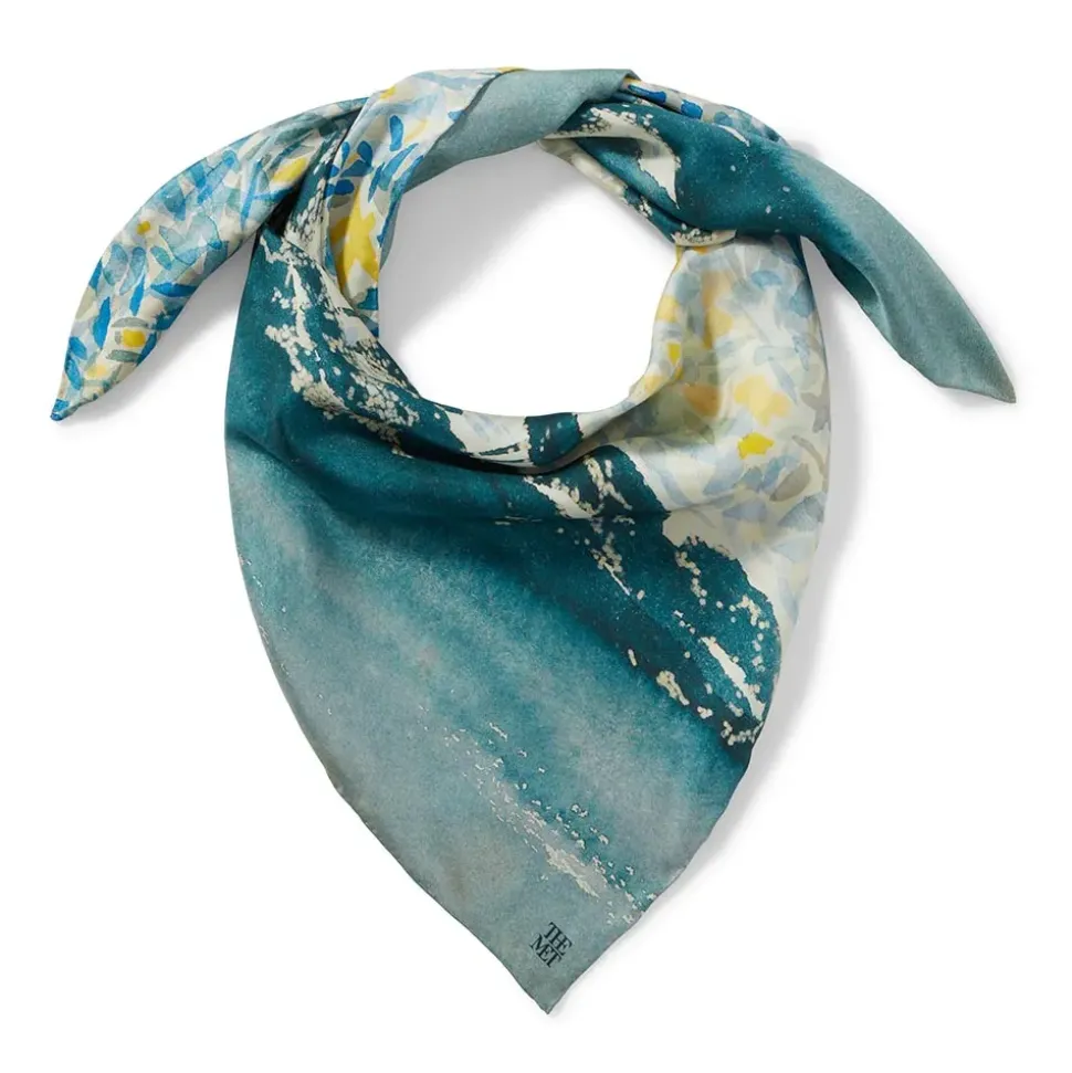 Cross Landscape With Stars Square Silk Scarf