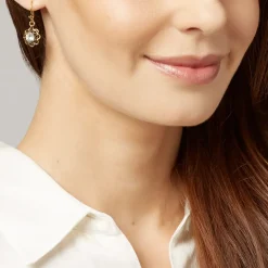 Crystal Rosette Drop Earrings