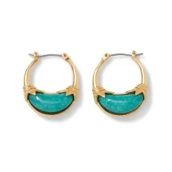 Cypriot Jade Crescent Hoop Earrings