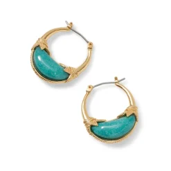 Cypriot Jade Crescent Hoop Earrings