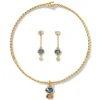 Cypriot Twist Collar Necklace And Triple-Drop Earrings Set