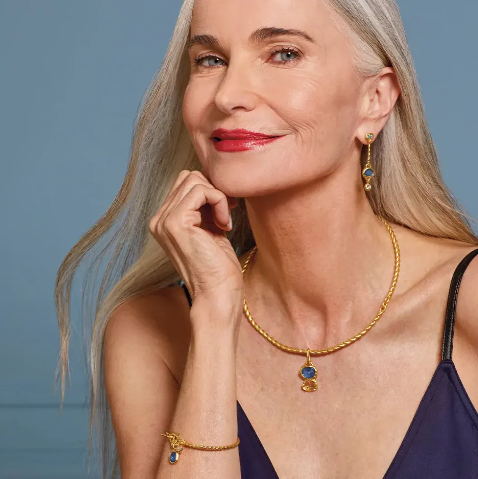 Cypriot Twist Collar Necklace And Triple-Drop Earrings Set