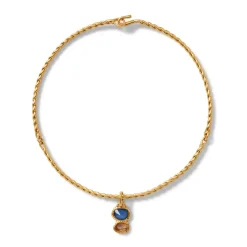 Cypriot Twist Collar Necklace With Charm