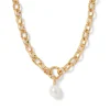 Cypriot Twist Pearl Chain Pendant Necklace