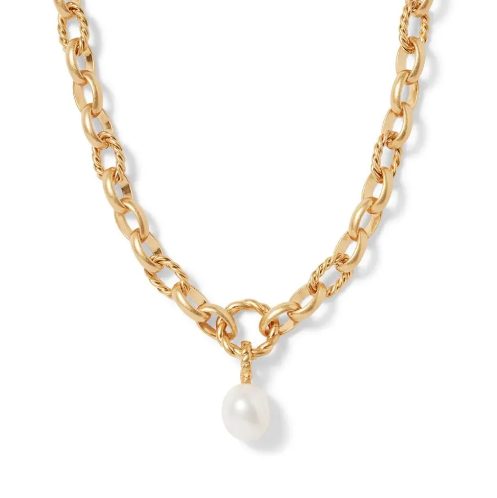 Cypriot Twist Pearl Chain Pendant Necklace