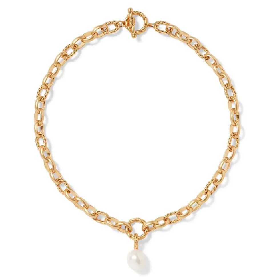 Cypriot Twist Pearl Chain Pendant Necklace