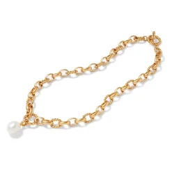 Cypriot Twist Pearl Chain Pendant Necklace