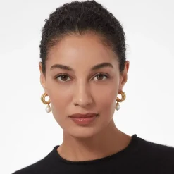 Cypriot Twist Pearl Triple-Hoop Earrings