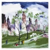 Dehn Spring In Central Park Square Silk Scarf