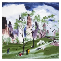 Dehn Spring In Central Park Square Silk Scarf