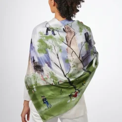 Dehn Spring In Central Park Square Silk Scarf